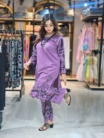 lavender Pakistani style kurti and palazzo suit - Image 5