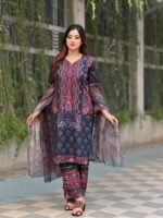 printed and embroidered 3-piece lawn salwar kameez suit - Image 2