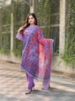 Pakistani style suit featuring embroidered three piece - Image 4