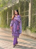 Pakistani style suit featuring embroidered three piece - Image 2