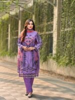 Pakistani style suit featuring embroidered three piece - Image 3