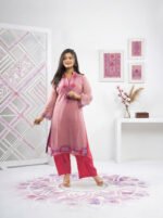 Pink Bean Elias Heritage Embroidered Kurta Set - Image 2